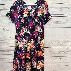 Blair Navy Floral Smocked Maxi Dress